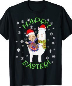 Santa Joe Biden Happy Easter Llama Ugly Christmas Men Women 2022 Tee Shirts