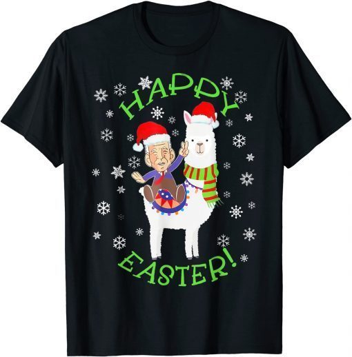 Santa Joe Biden Happy Easter Llama Ugly Christmas Men Women 2022 Tee Shirts