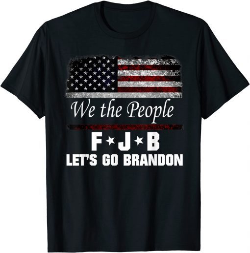 Vintage American Flag F Joe Brandon Anti Liberal Let's Go Funny T-Shirt