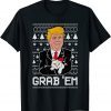 Trump Cat Grab' Em Ugly Christmas Unisex T-Shirt