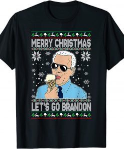 Funny Merry Xmas Let's Go Branson Brandon Ugly Christmas Sweater T-Shirt