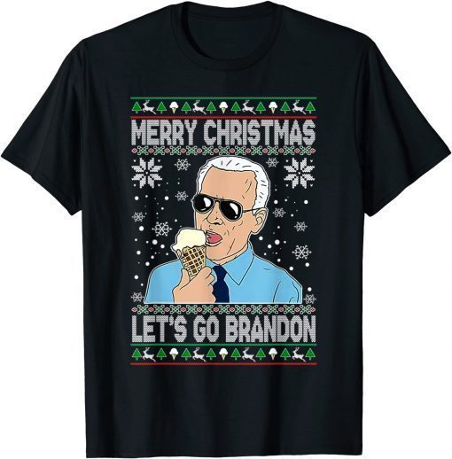 Funny Merry Xmas Let's Go Branson Brandon Ugly Christmas Sweater T-Shirt