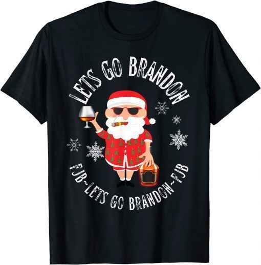 Lets Go Brandon Let's Go Brandon Christmas Eve Holiday Santa TShirt