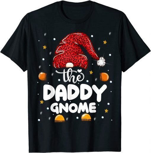 Daddy Gnome Leopard Family Matching Christmas Party Pajama T-Shirt