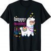 2021 Happy Llamakkah Llama Candles Alpaca Menorah Jewish TShirt