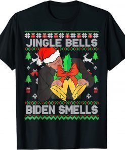 T-Shirt Anti Biden Jingle Bells Biden Smells Ugly Christmas Sweater