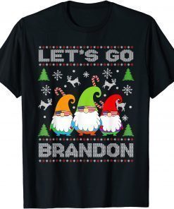 Let's Go Brandon American Flag Gnome Ugly Christmas Sweater Funny TShirt