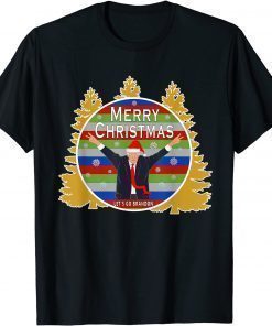 Classic Trump Christmas Snowflake Let's Go Brandon Holiday T-Shirt