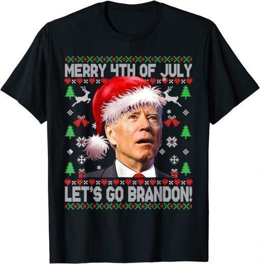 Classic Merry 4th of July Let's go Branson Brandon Ugly Sweater T-Shirt