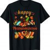 T-Shirt Happy Friendsgiving Plaid Leopard Pumpkin Thanksgiving