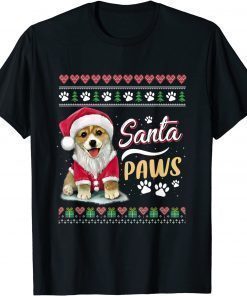 2021 Santa Paws Christmas Dog Merry Christmas Funny Xmas T-Shirt