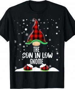 T-Shirt Red Buffalo Plaid Son In Law Gnome Matching Family Christmas