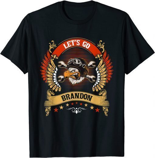 Let's Go Brandon American Biker Mechanic Retro Vintage Funny TShirt