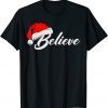 2021 Family Christmas Believe Santa Claus Cute Xmas Holiday Shirts