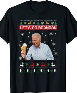 Let's Go Brandon Impeach 46 Anti Biden Chant Ugly Christmas Tee Shirts