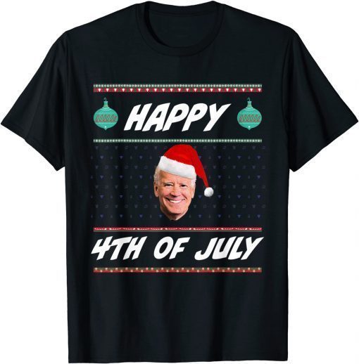 2021 Santa Joe Biden Happy 4th of July Ugly Christmas Sweater T-Shirt