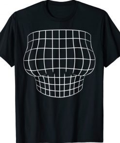 Magnified Chest Optical Illusion Grid Big Boobs Bachelorette Funny Shirt