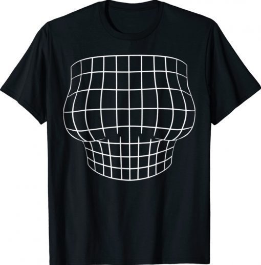 Magnified Chest Optical Illusion Grid Big Boobs Bachelorette Funny Shirt