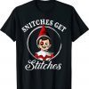Christmas Elf Boy Snitches Get Stitches Xmas Shirt