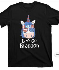 Let's Go Brandon Unicorn Conservative US Flag Funny 46 Gift TShirt