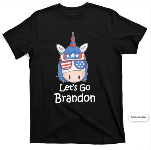 Let's Go Brandon Unicorn Conservative US Flag Funny 46 Gift TShirt