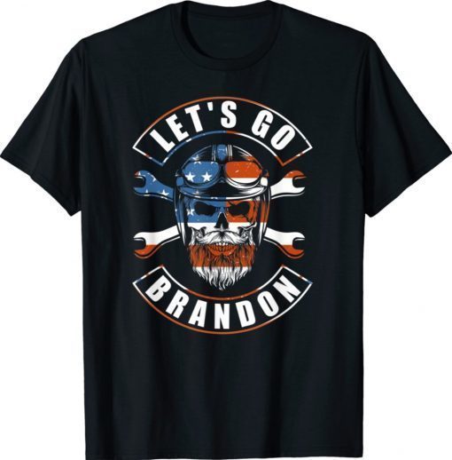 Let's Go Brandon American Biker USA Flag Shirt