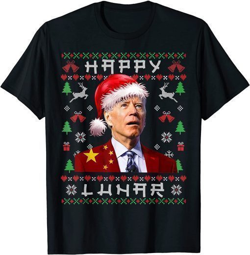 2022 Santa Joe Biden Chine Happy Lular Ugly Christmas Sweater T-Shirt