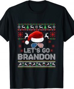 Funny Merry Christmas Let's go Branson Brandon Ugly Sweater Style T-Shirt