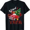 2022 Blessed Yaya Red Truck Xmas Tree Family Matching Christmas T-Shirt