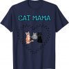 Cat Mama Heart Three Cats Lovers Girls Womens Novelty Funny TShirt