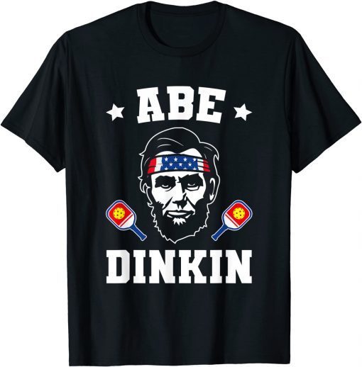 Official Mens Abe Dinkin Funny Pickleball Player Tee Shirts