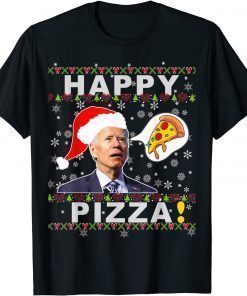 2022 Joe Biden Happy Pizza Ugly Christmas Sweater T-Shirt