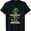 Official The President Elf Funny Family Matching Christmas Pajama T-Shirt