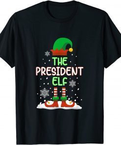 Official The President Elf Funny Family Matching Christmas Pajama T-Shirt