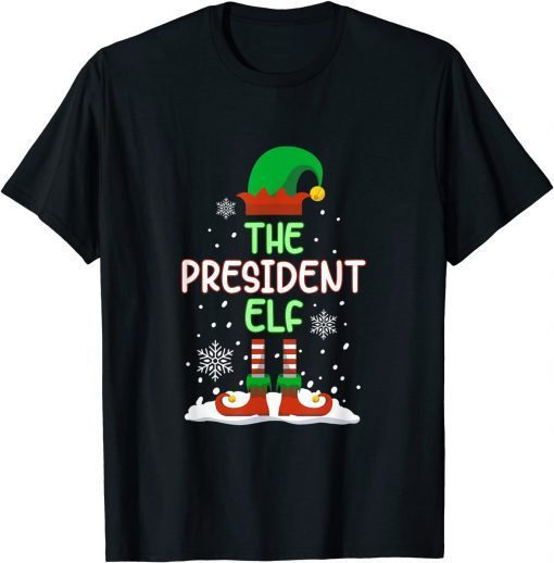 Official The President Elf Funny Family Matching Christmas Pajama T-Shirt