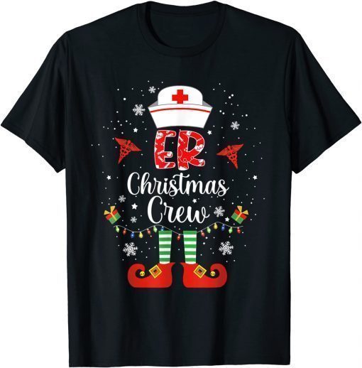 Funny ER Christmas Nurse Crew Family Group Nursing Xmas Pajama T-Shirt