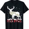 2022 Her Buck His Doe Reindeer Xmas Pajamas Matching Couples Fun T-Shirt