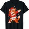 Dabbing Santa Claus Cat Christmas Dance Dab Wearing Xmas Kid Gift Tee Shirts