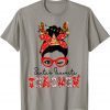 Classic Santa's Favorite Teacher Messy Bun Pajamas Christmas T-Shirt