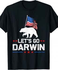 Let's Go Darwin Bear US Flag Gift T-Shirt