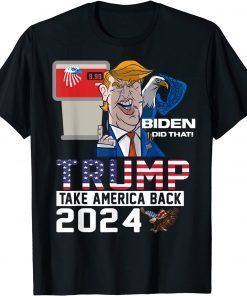 Official Trump 2024 American Flag Anti Biden Mean Tweets Cheap Gas Gift T-Shirt