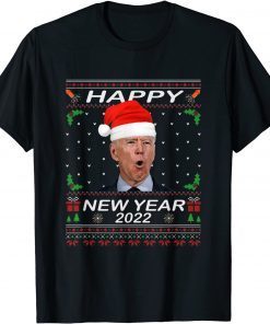 Official Happy New Year 2022 Santa Joe Biden Merry Uh Uh Christmas TShirt