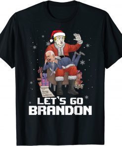 T-Shirt Santa Trump Pro Anti Biden Christmas Lets Go Branson Brandon