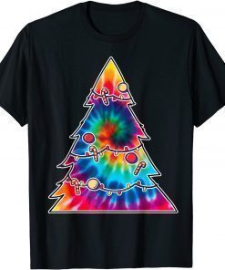 Tie Dye Christmas Groovy 60's Vintage Retro Christmas Tree Gift T-Shirt