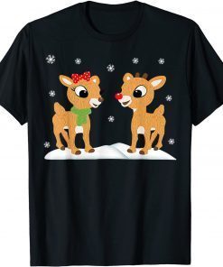 Funny Rudolph and Clarice Christmas Kids Girls Tee Reindeer T-Shirt