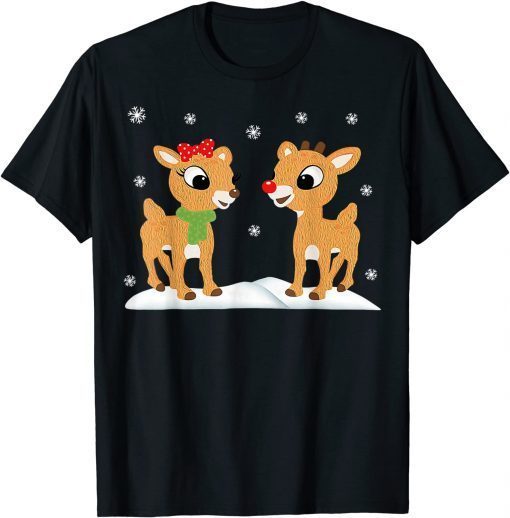 Funny Rudolph and Clarice Christmas Kids Girls Tee Reindeer T-Shirt