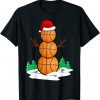 Basketball Snowman Balls Christmas Pajama For Men Boys Kid Gift Tee Shirt