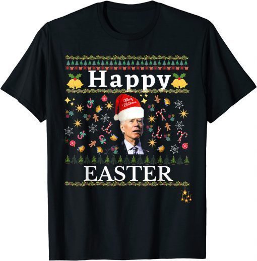 Funny Santa Joe Biden Happy EASTER Ugly Christmas T-Shirt