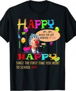 T-Shirt Happy 100 Day Of School For Students Funny Tee joe biden