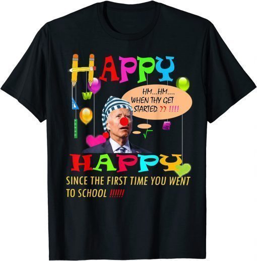 T-Shirt Happy 100 Day Of School For Students Funny Tee joe biden